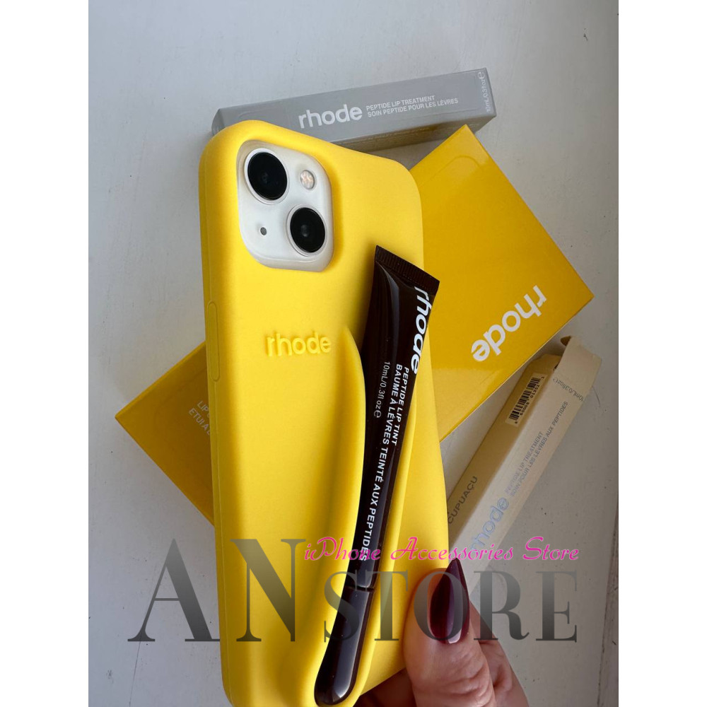 rhode lemontini iphone13ケースリップ付き Rhode Lemontini Lip Case – желтый чехол с блеском для губ iPhone